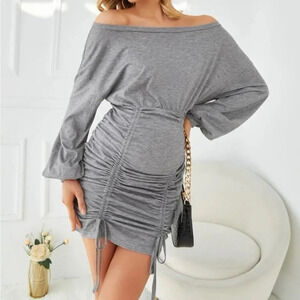 SHEIN Maternity Drop Shoulder Drawstring Dress